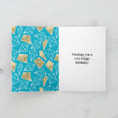 シックターコイズアクアブルー金ゴールドダイヤモンド カード (内部)