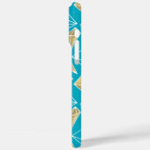 シックターコイズアクアブルー金ゴールドダイヤモンド Case-Mate iPhoneケース (裏面 / 左)