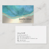 シックターコイズアゲードプロフェッショナル金ゴールド箔 名刺 (正面/裏面)