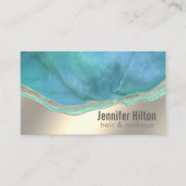 シックターコイズアゲードプロフェッショナル金ゴールド箔 名刺 (正面)