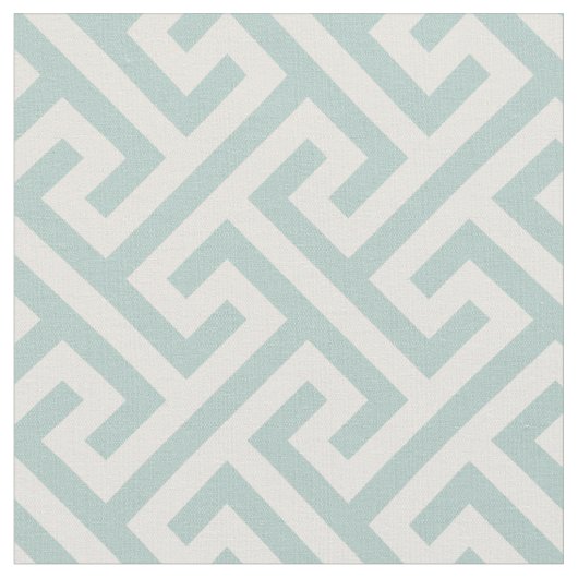 シックターコイズギリシャ鍵幾何学模様 ファブリック (クローズアップ)