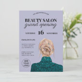 シックターコイズグリッター美しいサロングランドオープン 招待状 (スタンド正面)