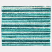 シックターコイズストライプのフリースブランケット フリースブランケット (正面(横))