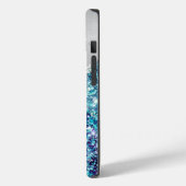 シックターコイズパープルシルバーフェイクグリッターモノグラム Case-Mate iPhoneケース (裏面 / 左)