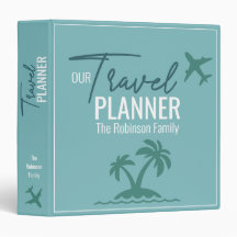 シックターコイズモダントラベカスタムルプランナーバインダー