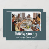 シックターコイズモダンファミリのカスタム感謝祭 シーズンカード (正面/裏面)