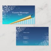 シックターコイズ光学錯覚ビジネスカード 名刺 (正面/裏面)