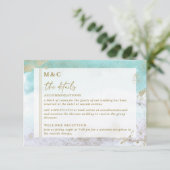 シックターコイズ金ゴールド抽象芸術水彩 エンクロージャーカード (スタンド正面)