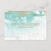 シックターコイズ金ゴールド抽象芸術水彩 エンクロージャーカード (裏面)