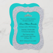 シックターコイズ&シルバーキンセニェラ招待状 招待状 (正面/裏面)