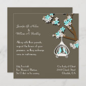 シックターペウィズラブバード結婚式招待状 招待状 (正面/裏面)