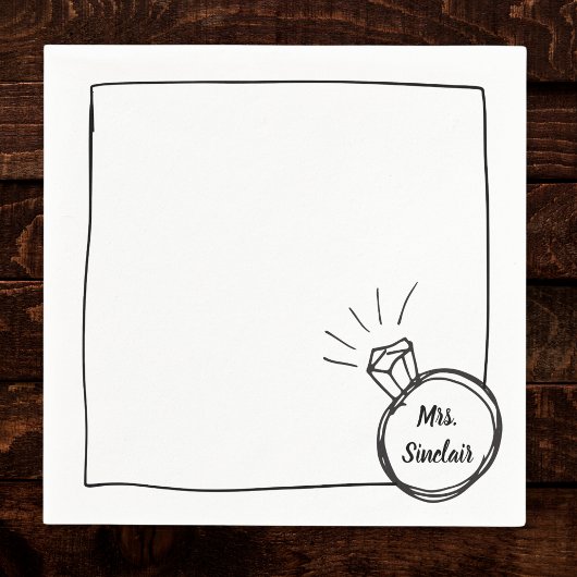 シックダイヤモンドリングや輪ブライダルシャワー&バチェロレッテ スタンダードカクテルナプキン