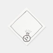 シックダイヤモンドリングや輪ブライダルシャワー&バチェロレッテ スタンダードカクテルナプキン (角)