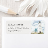 シックダスキーアクアブルーライトハウスマウンテンアドレス ラベル (インサイチュ)