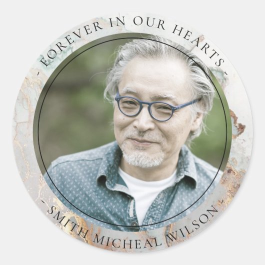 シックダスキーグレー金ゴールドゲート悔やみや弔慰記念写真 ラウンドシール (正面)