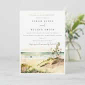 シックダスキーコーストビーチサンシースケープ婚約 招待状 (スタンド正面)