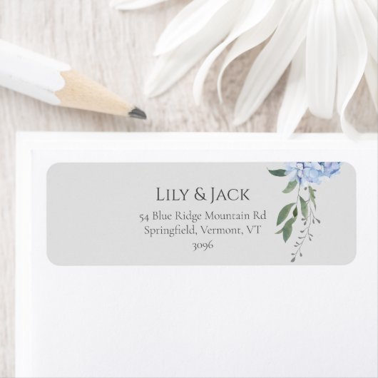 シックダスティブルーアジサイフローラ差出人住所 ラベル (インサイチュ)