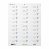 シックダスティブルーアジサイフローラ差出人住所 ラベル (フルシート)