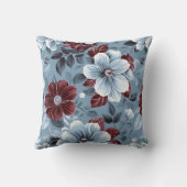 シックダスティブルーアンドブルゴーニュフローラ装飾用クッション クッション (裏面)