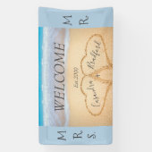 シックダスティブルーハートビーチウェルカム結婚ズ 横断幕 (縦)