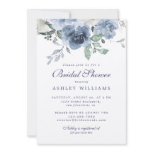 シックダスティブルーバラネイビーブルーブライダルシャワー