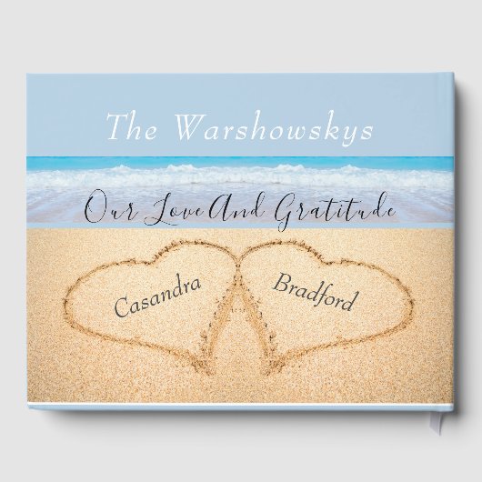 シックダスティブルービーチ結婚式2ハートインサンド ゲストブック (裏面)