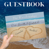 シックダスティブルービーチ結婚式2ハートインサンド ゲストブック