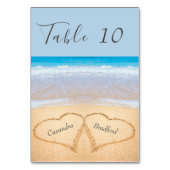 シックダスティブルービーチ結婚式2ハートインサンド テーブルナンバー (裏面)