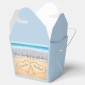 シックダスティブルービーチ結婚式2ハートインサンド フェイバーボックス (オープン)