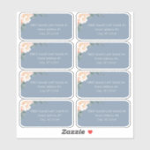 シックダスティブルーピーチ結婚フローラズゲストアドレス シール (シート)