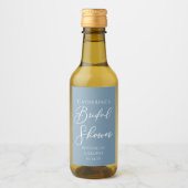 シックダスティブルーブライダルシャワーホワイトパーソナライズされた ワインラベル (正面)