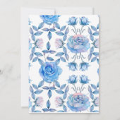 シックダスティブルー赤面バラブライダルシャワーゲーム 招待状 (裏面)