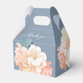 シックダスティブルー赤面金ゴールドピーチフローラ結婚ズ フェイバーボックス (裏面サイド)