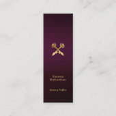 シックダークパープル&金ゴールド公証人鍵ラグジュアリー スキニー名刺 (正面)