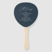 シックダークブルー結婚式 プログラムファン ハンドファン (裏面)