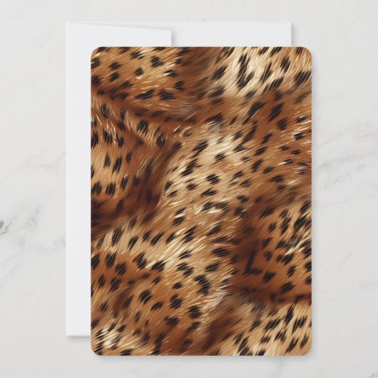 シックチーターアニマルプリント誕生日 招待状 (裏面)