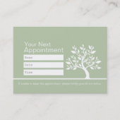 シックツリーヨガインストラクターライフコーチアポイントメント 予約カード (正面)