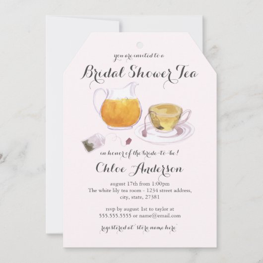 シックティーカップブライダルシャワーティーパーティー招待状 招待状 (正面)