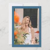 シックティーパーティーブルーホワイトグリーナリーブライダルシャワー 招待状 (裏面)