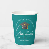 シックティール(緑がかった色)カスタム卒業パーティー 紙コップ (裏面)