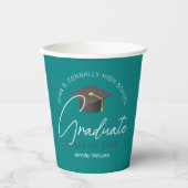 シックティール(緑がかった色)カスタム卒業パーティー 紙コップ (正面)