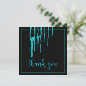 シックティール（緑がかった色）グリッタードリップススイーツ16誕生日 サンキューカード (スタンド正面)