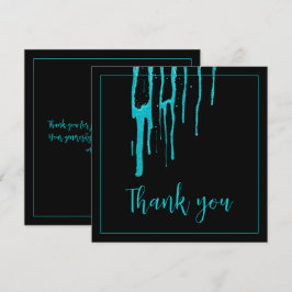 シックティール（緑がかった色）グリッタードリップススイーツ16誕生日 サンキューカード