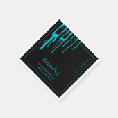 シックティール（緑がかった色）グリッタードリップススイーツ16誕生日 スタンダードカクテルナプキン (角)