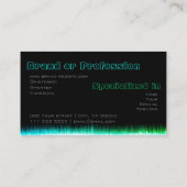 シックティール（緑がかった色）グリーンスタイルオンクラシックブラックファッショナブル 名刺 (裏面)