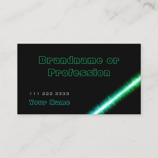 シックティール（緑がかった色）グリーンスタイルオンクラシックブラックファッショナブル 名刺 (正面)