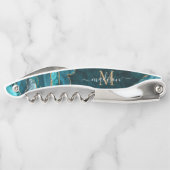 シックティール(緑がかった色)グリーン金ゴールドグリッターアゲートゲーデモノグラム ソムリエナイフ (裏面)