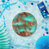 シックティール（緑がかった色）コッパーボホ ペーパープレート (パーティー)