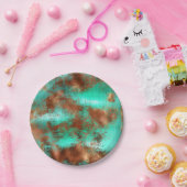 シックティール（緑がかった色）コッパーボホ ペーパープレート (パーティー)