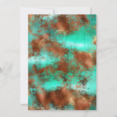 シックティール(緑がかった色)コッパー誕生日 招待状 (裏面)